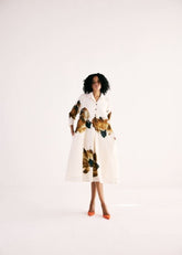 A Model Wearing Multicolor,Cotton Mul Wild Carnations curated by Only Ethikal